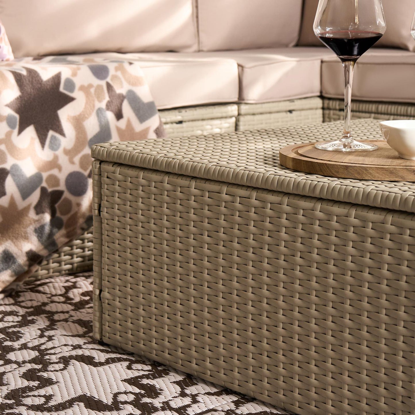 OHS Tuscany Garden Sofa Set 5 Seater Rattan Couch Table Patio L Shape Settee