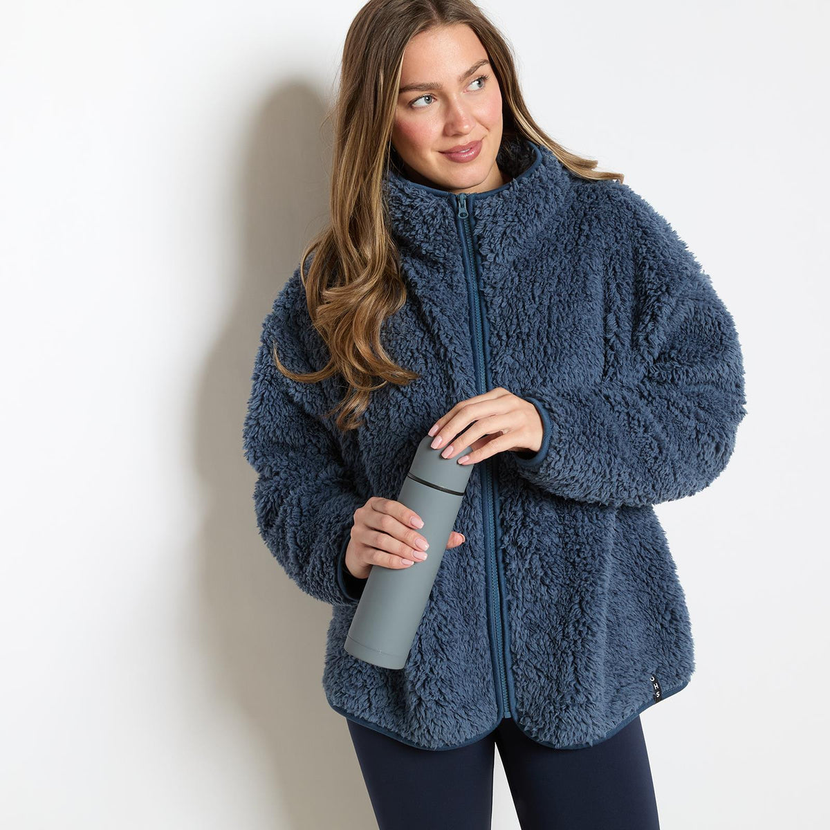 OHS Teddy Fleece Jacket Coat Soft Plush Unisex Warm Outerwear Full Zipper