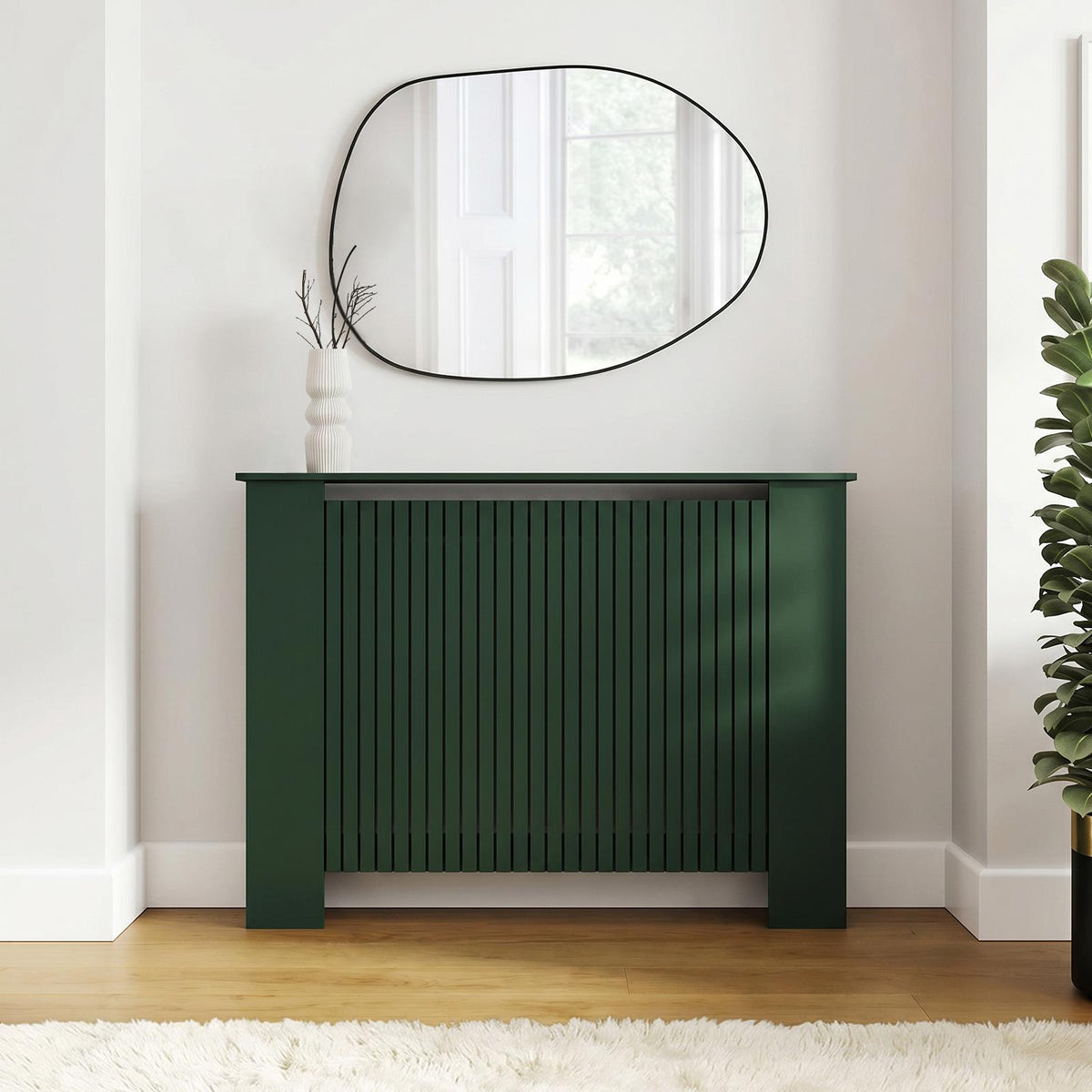 OHS Ribbed Radiator Cover Slatted Engineered Wood Side Board S M L Cabinet Shelf