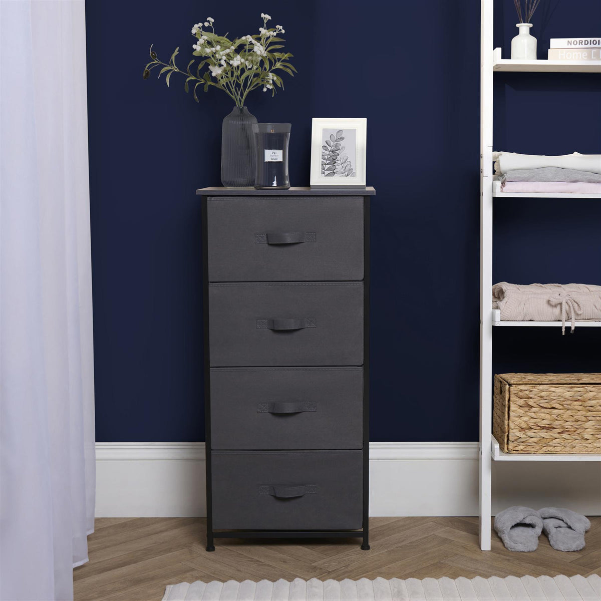 OHS Fabric Cabinet Bedside 2/3/4/5/6 Drawers Storage Unit Clothes Home Organiser