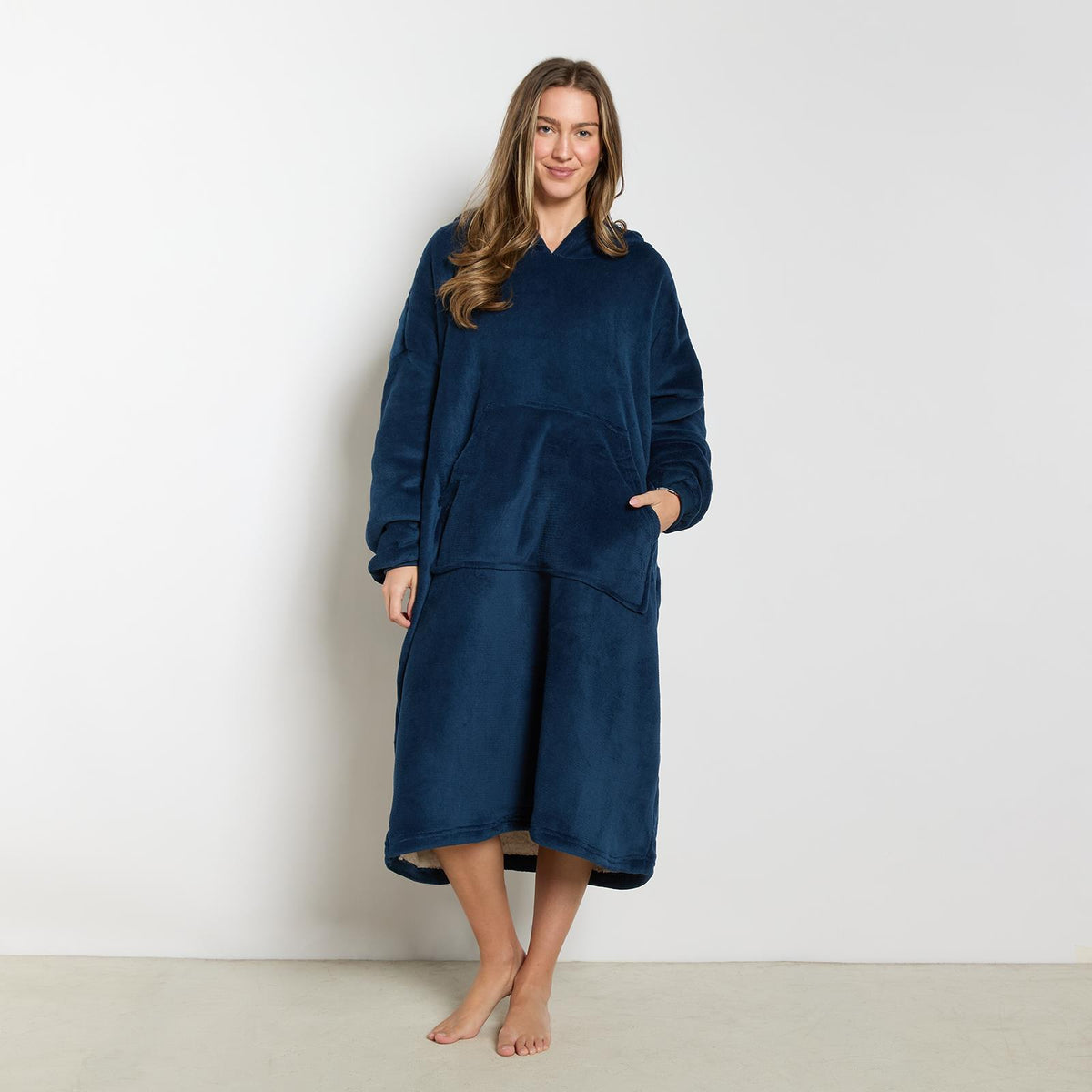 OHS Extra Long Hoodie Blanket Oversized Soft Sherpa Fleece Giant Sweatshirt