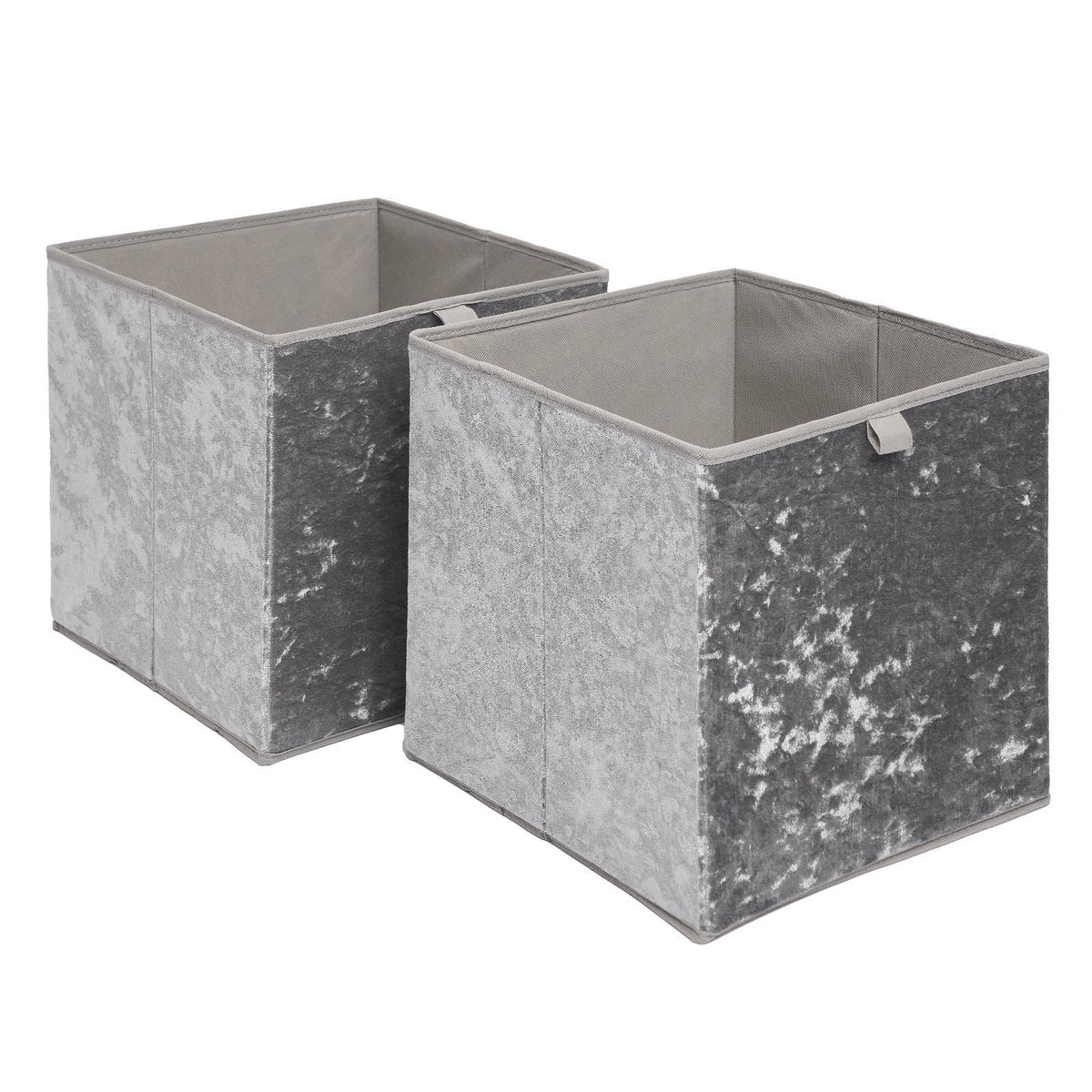 OHS Crushed Velvet Storage Boxes Cube Set Square Foldable Folding Toys Clothes