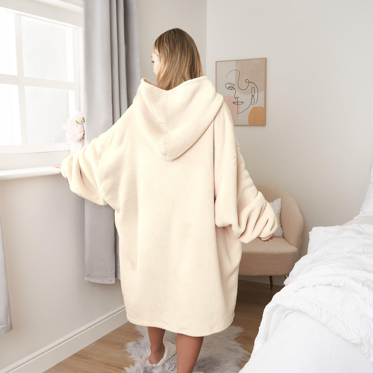 OHS Hoodie Blanket Oversized Ultra Plush Sherpa Giant Big Hooded Sweatshirt