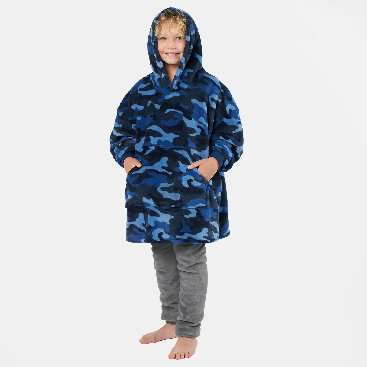 Kids Hoodie Blanket Oversized Sherpa Fleece Jumper Sweatshirt Soft Warm Throw