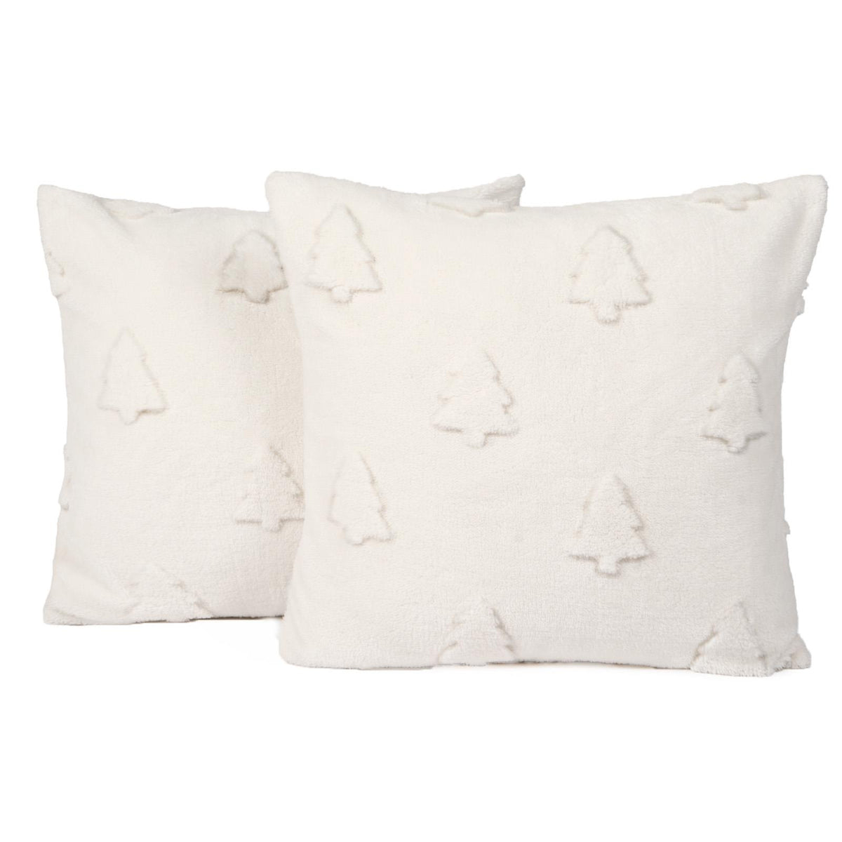 Winter Tree Cushion Covers 2/4 Sherpa Fleece Filled Plump Pads Christmas Home