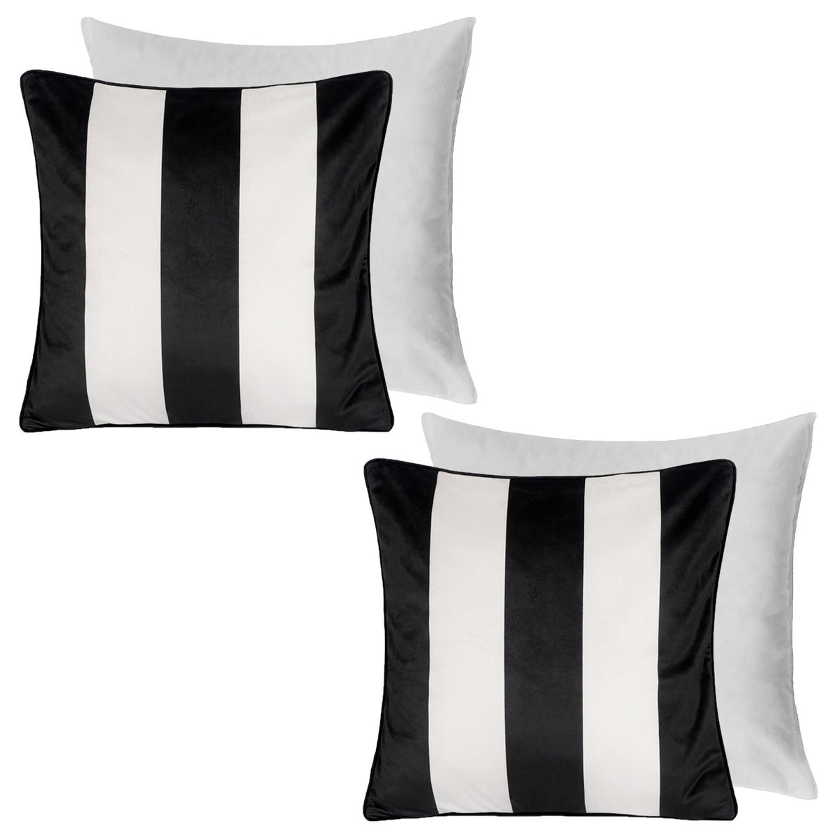 OHS Stripe Cushion Covers 2 Pack Matte Velvet Square Pillowcases Home Decor