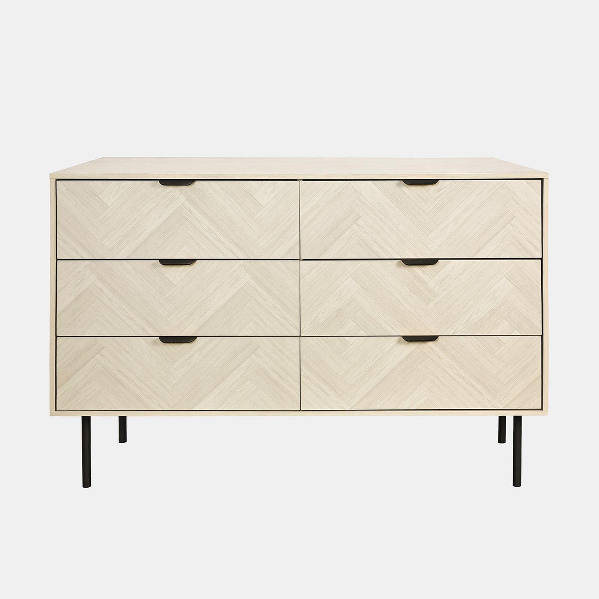 OHS Chevron Storage Unit Chest Engineered Wood 6 Drawer Cabinet Sideboard