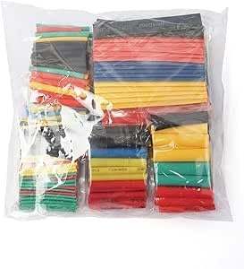 164 Pcs Heat Shrink Tubing kit, Electric Insulation Heat Shrink Wrap Cable Sleeve,5 Colors in 8 Sizes (164 pcs)