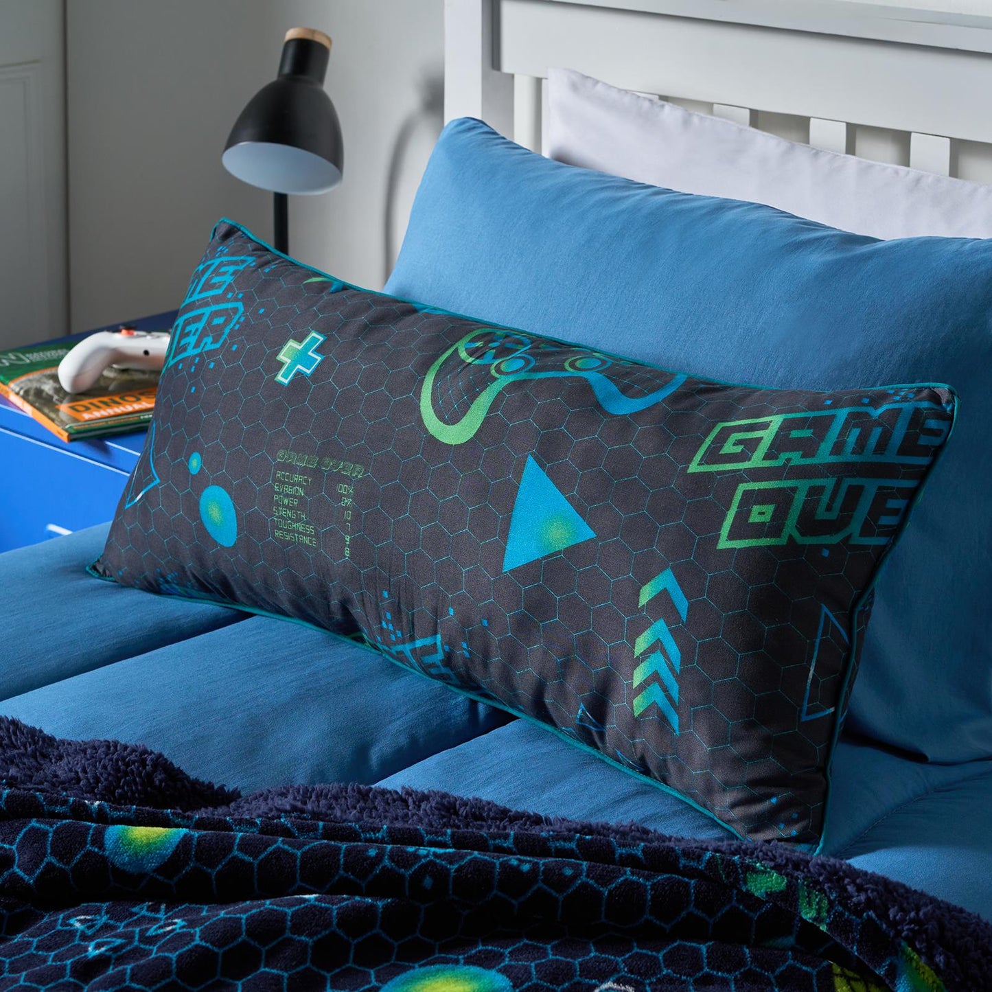 OHS Kids Print Bolster Pillow Soft Neck Back Support Filled Cushion