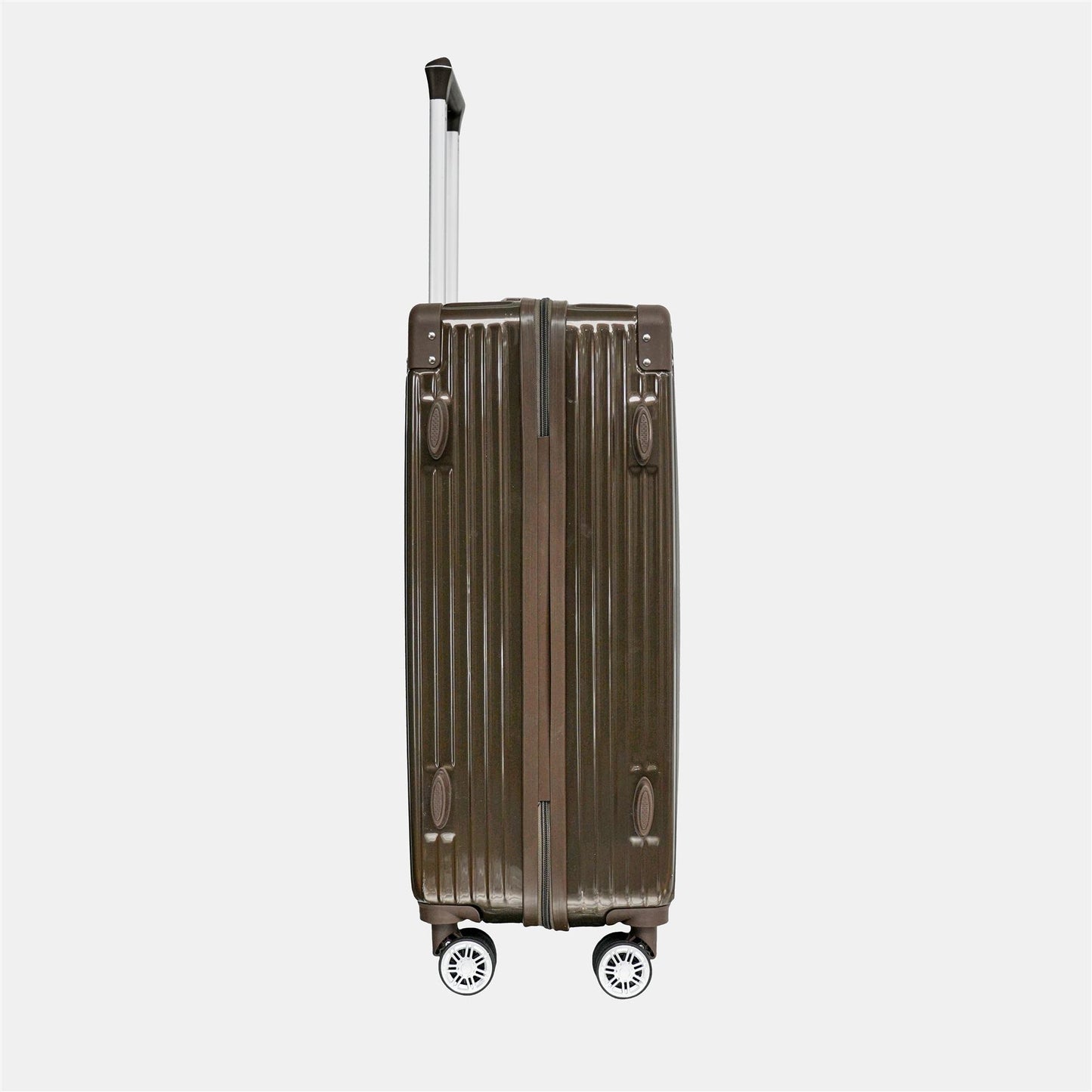 OHS Metallic Effect Suitcase Set 3-Piece Hard Shell Luggage 4 Wheel ABS