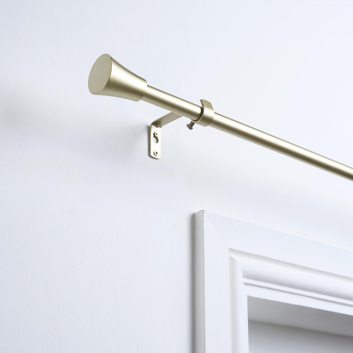 OHS 120-200cm Curtain Pole Extendable Metal 16mm Ball Trumpet Twist Finnials