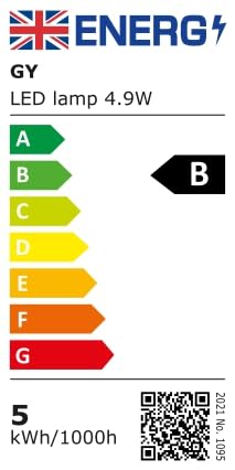 GY GU10 LED Bulb 4.9W 790lm Cool White 6500K Energy Saving LED Bulb, The New UK Energy Efficiency Class B Replaces 80W, 110°Beam Angle Non-Dimmable, 10 Pack