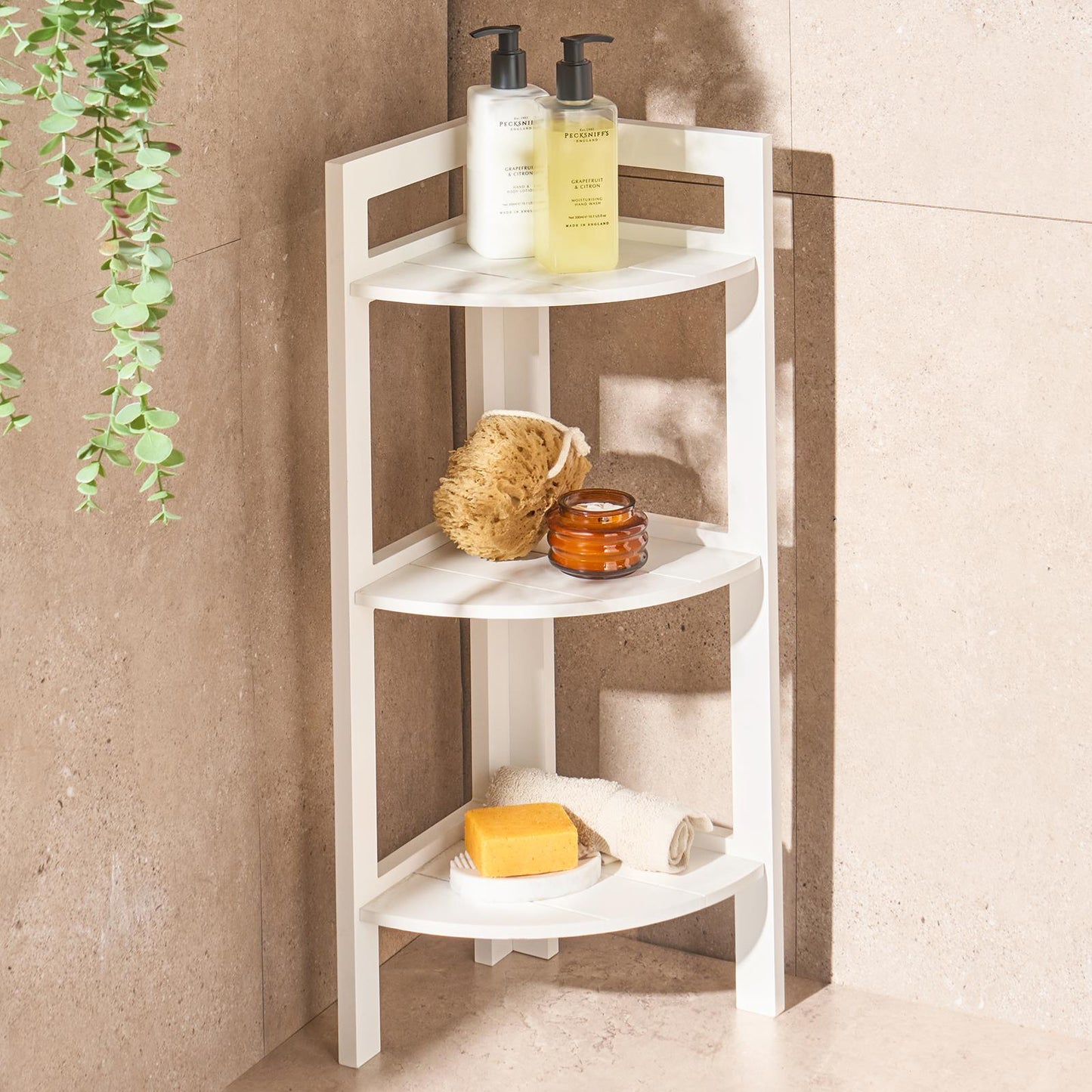 OHS Shelving Unit 3 Tier Storage MDF Home Organiser Display Corner Space Saving