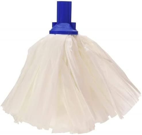 Avern Exel Mop Heads BIG White Push Socket Fit Mop Heads (Pack Of 10) Disposable Super Absorbent Heavy Duty Mops - Colour Coded - Robert Scott (Blue (10 Pack))