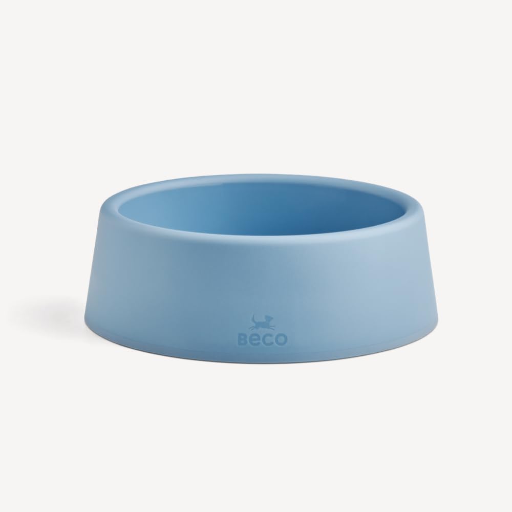 Beco Dog Bowl, Food & Water Steady Bowl, Recycled Plastic, Olive Green, L