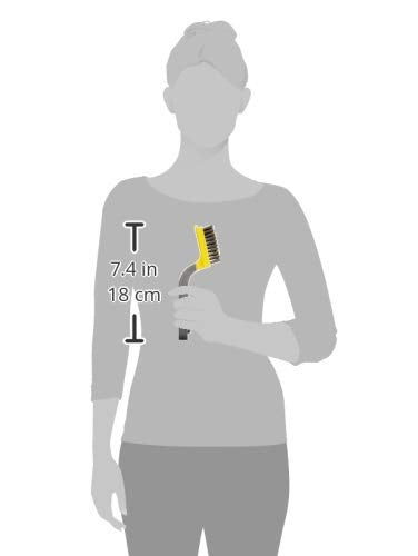 Amazon Basics Brass Mini Brushes, Soft Grip, Pack of 3, 12.7mm, Yellow/Grey, For Cleaning and Removing Rust