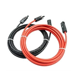 Solar Panel Extension Cable -1M/2M/3M/5M/10M/20M/30M 10AWG(6mm²/4mm²)，Harness Wiring Wire Adapter with Connector，Tinned Copper Electrical Wire Cable- Red+Black (4mm²3M)