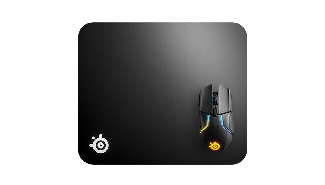 SteelSeries QcK Edge Cloth Gaming Mouse Pad - Never-fray Stitched Edges - Optimized For Gaming Sensors - Size L (450 x 400 x 2mm) - Black