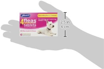 Johnsons Veterinary Products 4Fleas Tablets for Puppies and Small Dogs Treatment Pack, 6 Count (Pack of 1)
