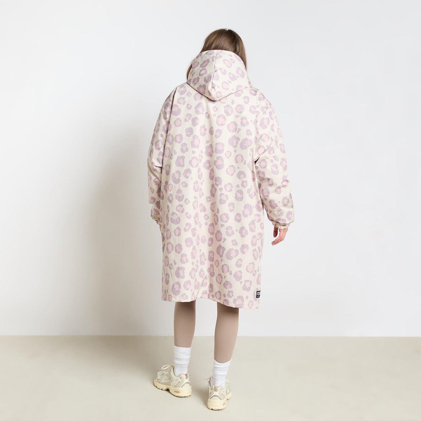 OHS Coat Drying Robe Animal Print Sherpa Lined Water Resistant Oversized