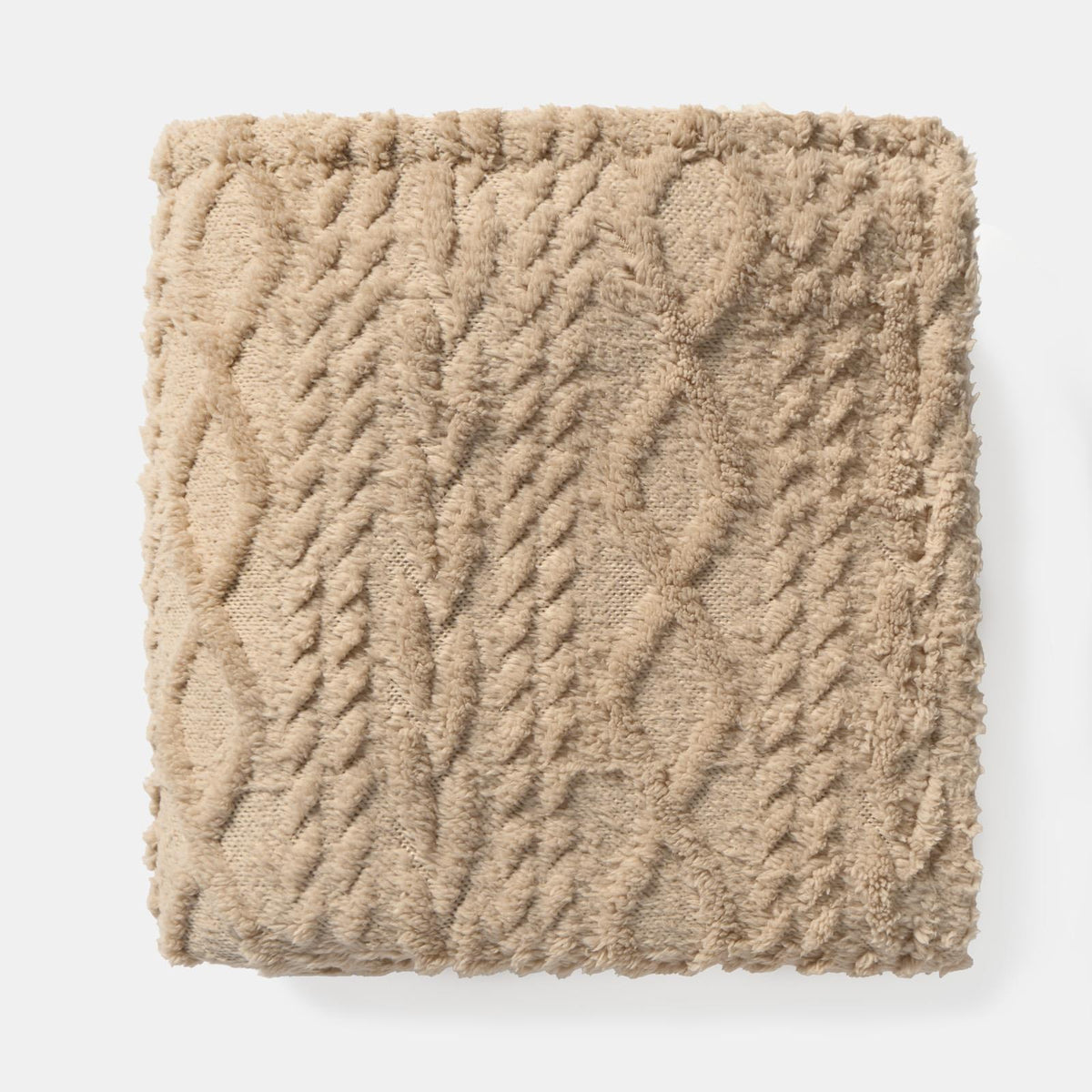OHS Cable Knit Blanket Sherpa Fleece Sofa Plush Soft Warm Throw Over Bed Chair
