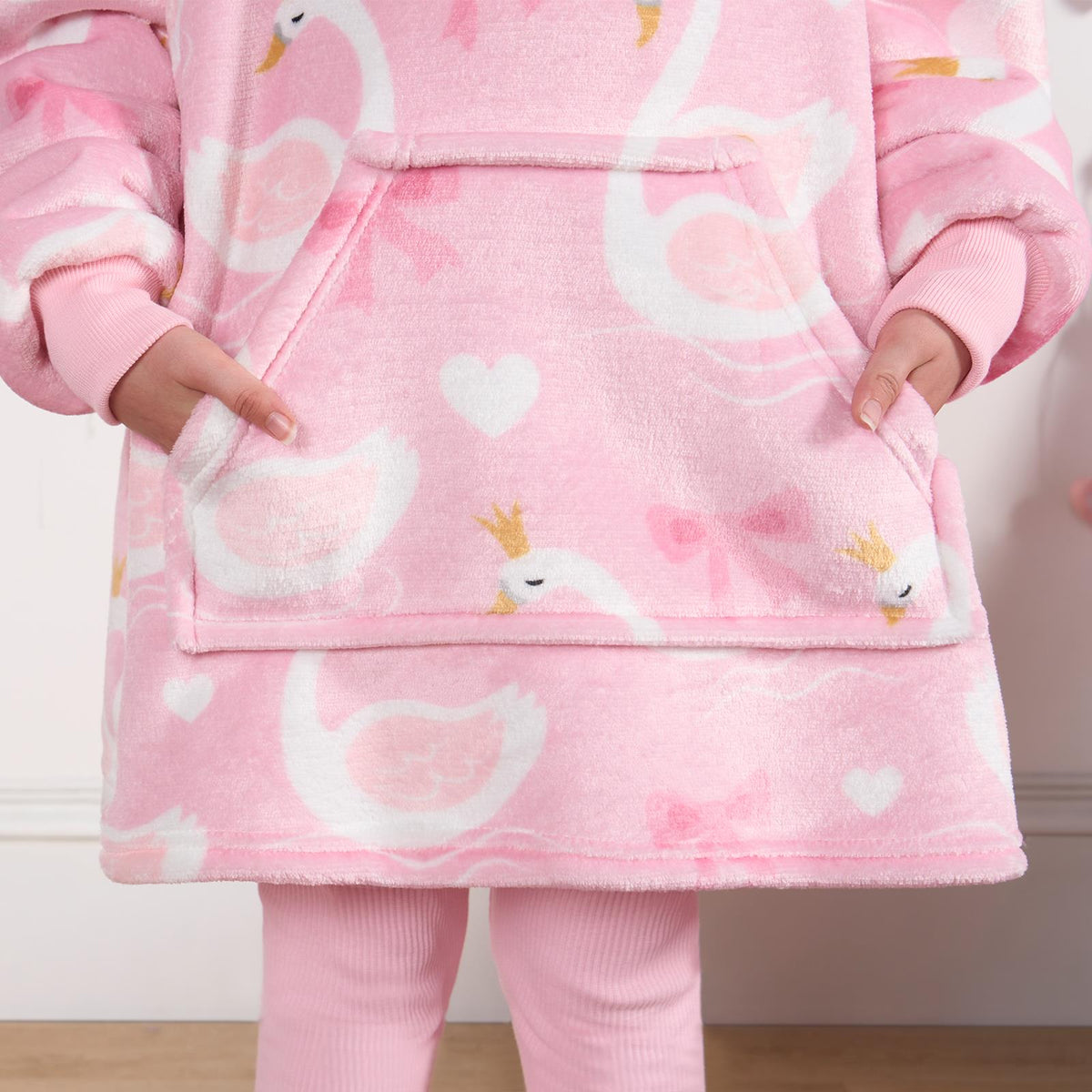 Kids Hoodie Blanket Oversized Sherpa Fleece Jumper Sweatshirt Soft Warm Throw