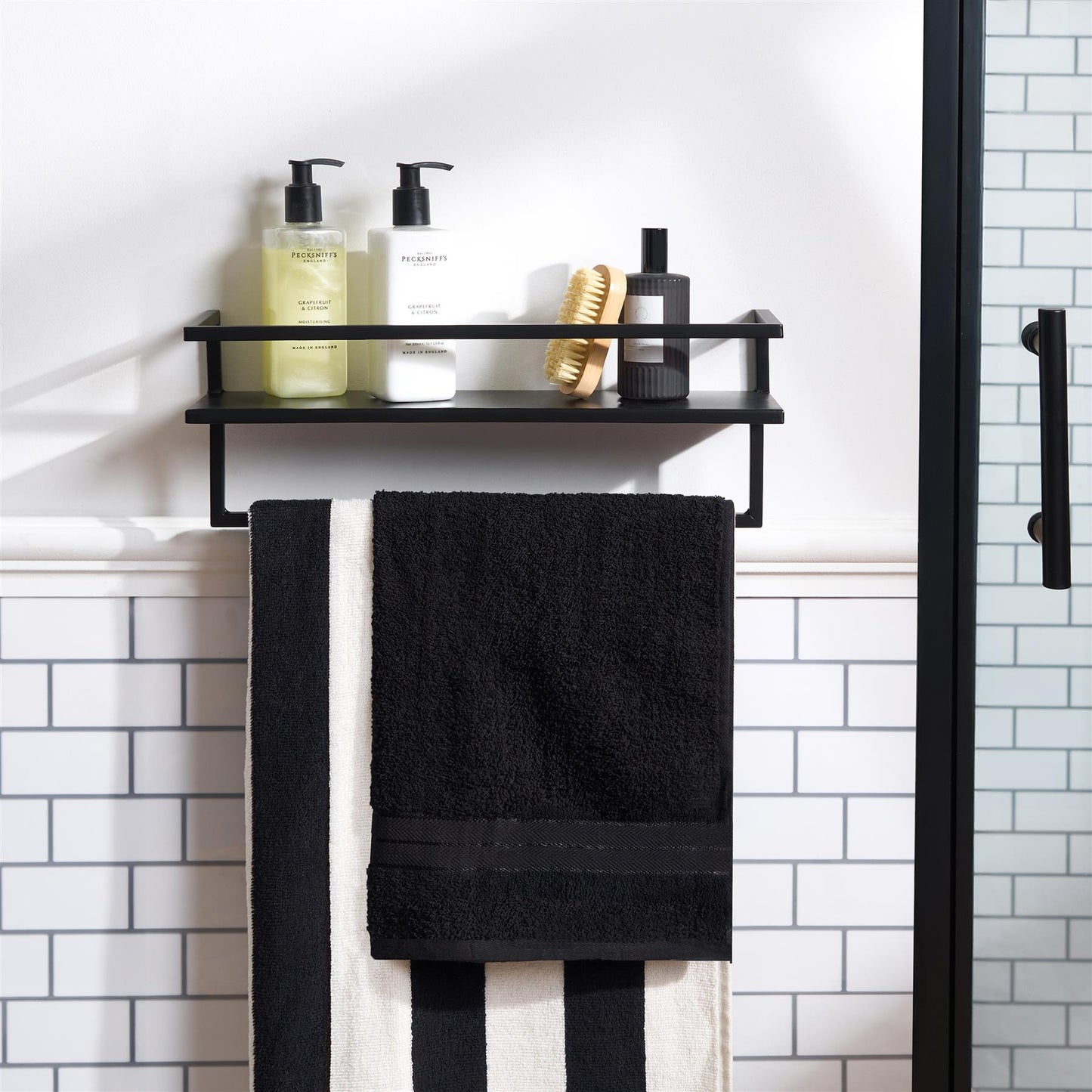 OHS Towel Rail Rack Bathroom Shelf Storage Unit Wall Mounted Modern Home