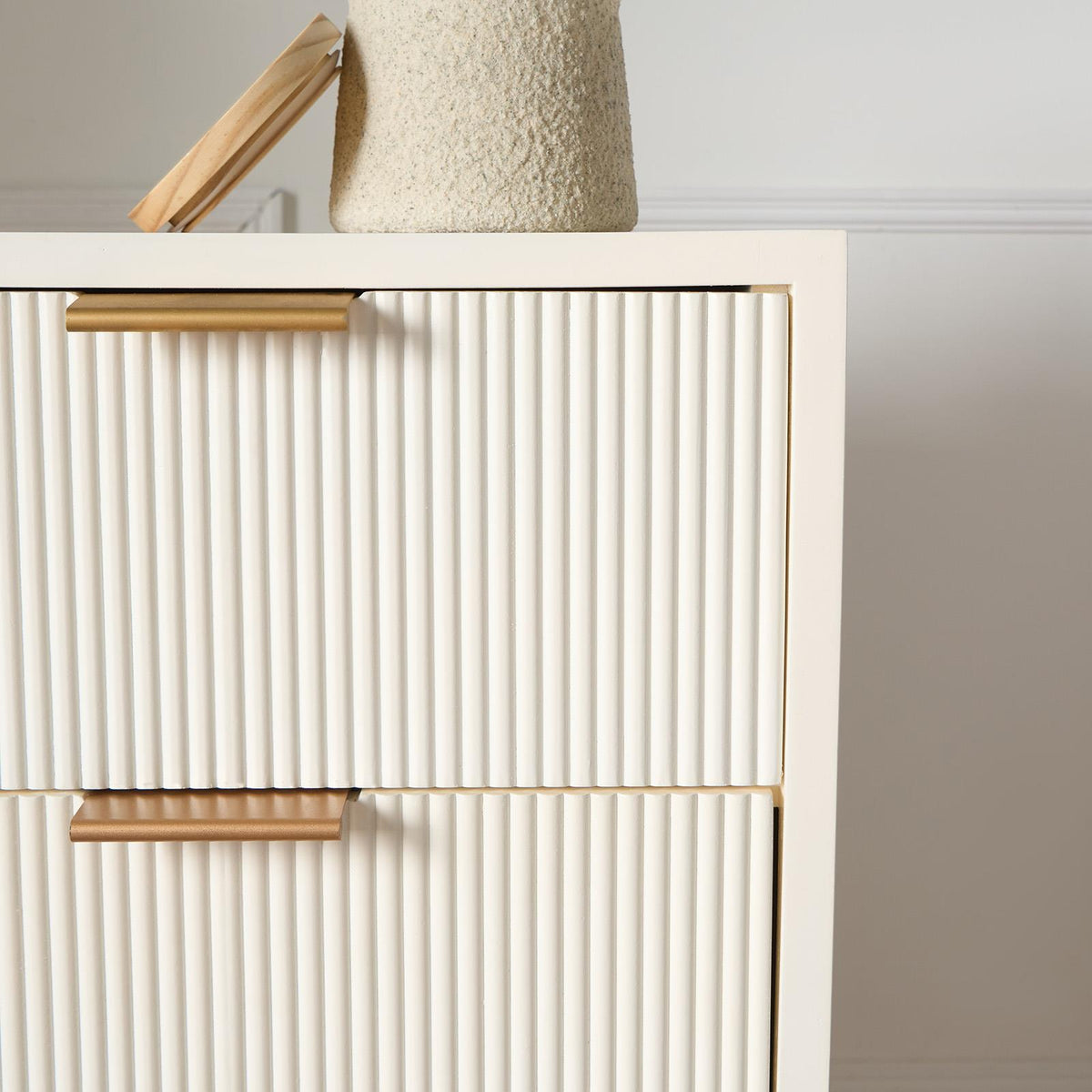 OHS Ribbed Drawer Unit Bedside Table 3/4/5/6 Draw Cabinet Nightstand Sideboard