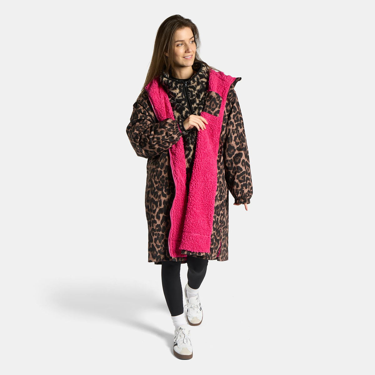 OHS Drying Changing Robe Sherpa Lined Water Resistant Oversize Coat Adults Kids