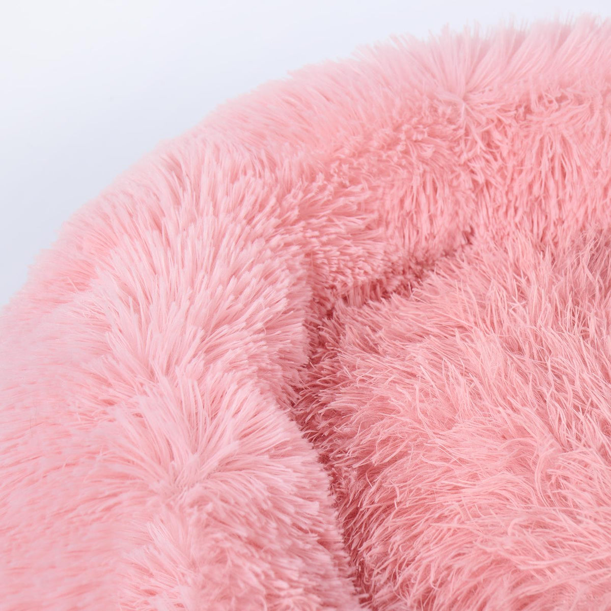OHS Pet Bed Calming Fluffy Plush Fleece Dog Anti Anxiety Round Donut Washable