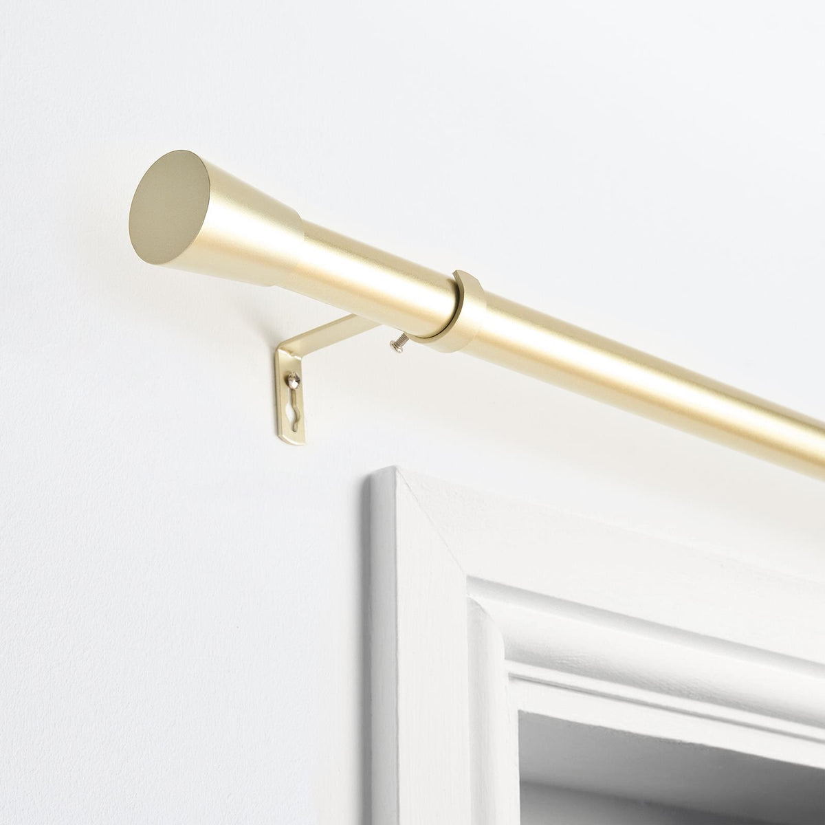 OHS 70-120cm Curtain Pole Extendable Metal 16mm Ball Trumpet Twist Finnials
