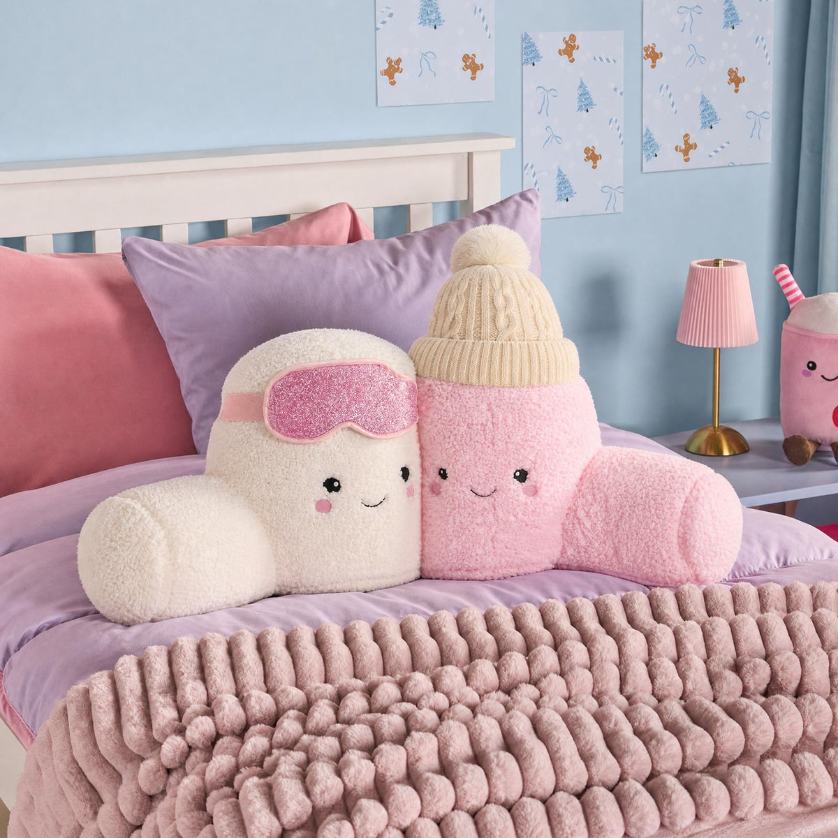 OHS Character Cuddle Cushion Soft Fleece Reading Pillow with Arms Bed Chair