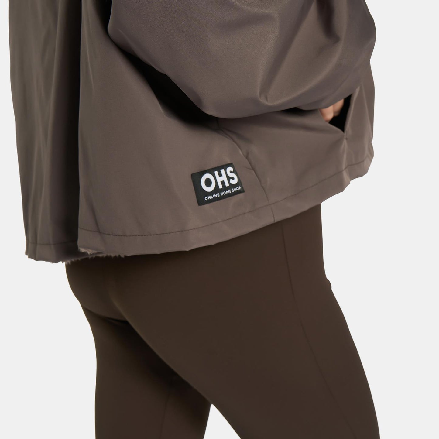 OHS Plain Drying Changing Robe Sherpa Water Resistant Cropped Jacket Outerwear