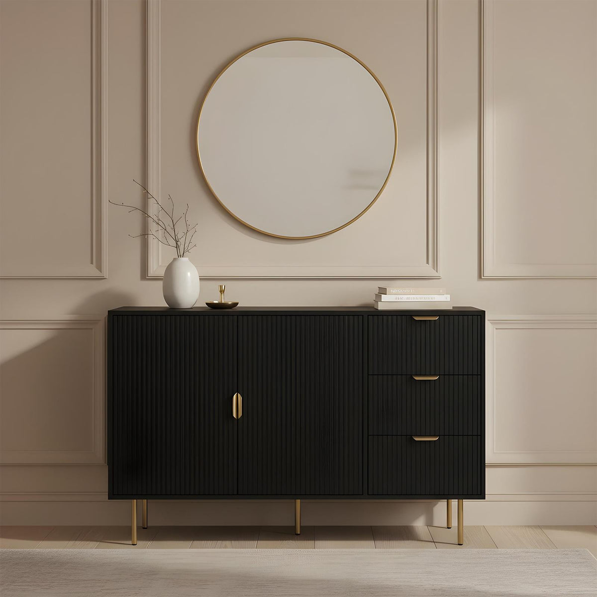 OHS Ribbed Drawer Unit Bedside Table 3/4/5/6 Draw Cabinet Nightstand Sideboard