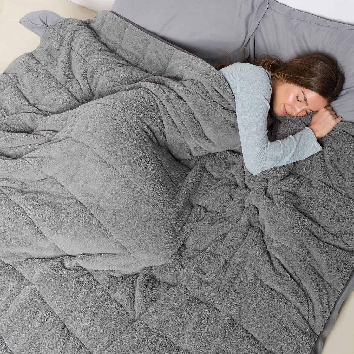 OHS Teddy Fleece Weighted Blanket Sensory Sleep Therapy Anxiety Throw