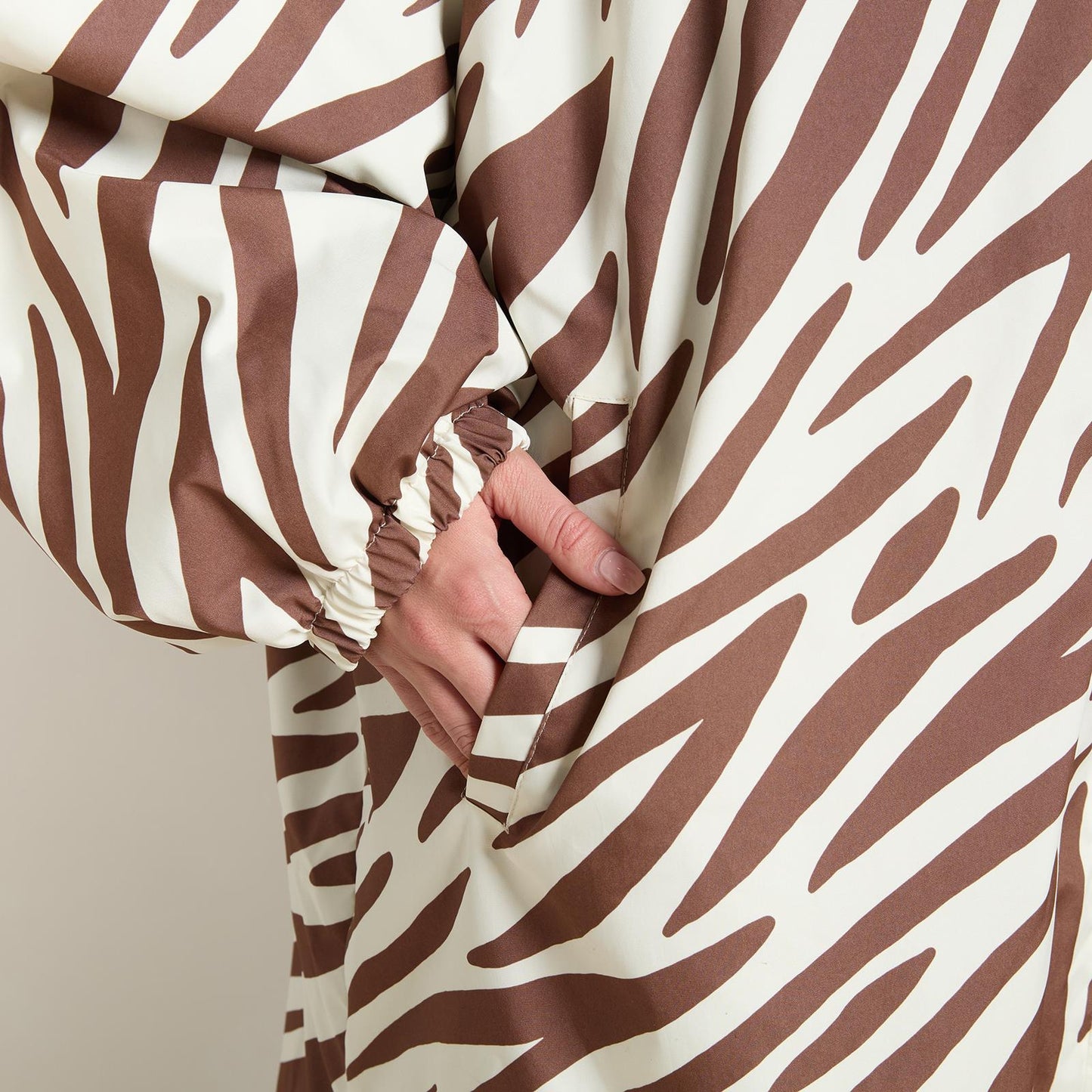 OHS Coat Drying Robe Animal Print Sherpa Lined Water Resistant Oversized
