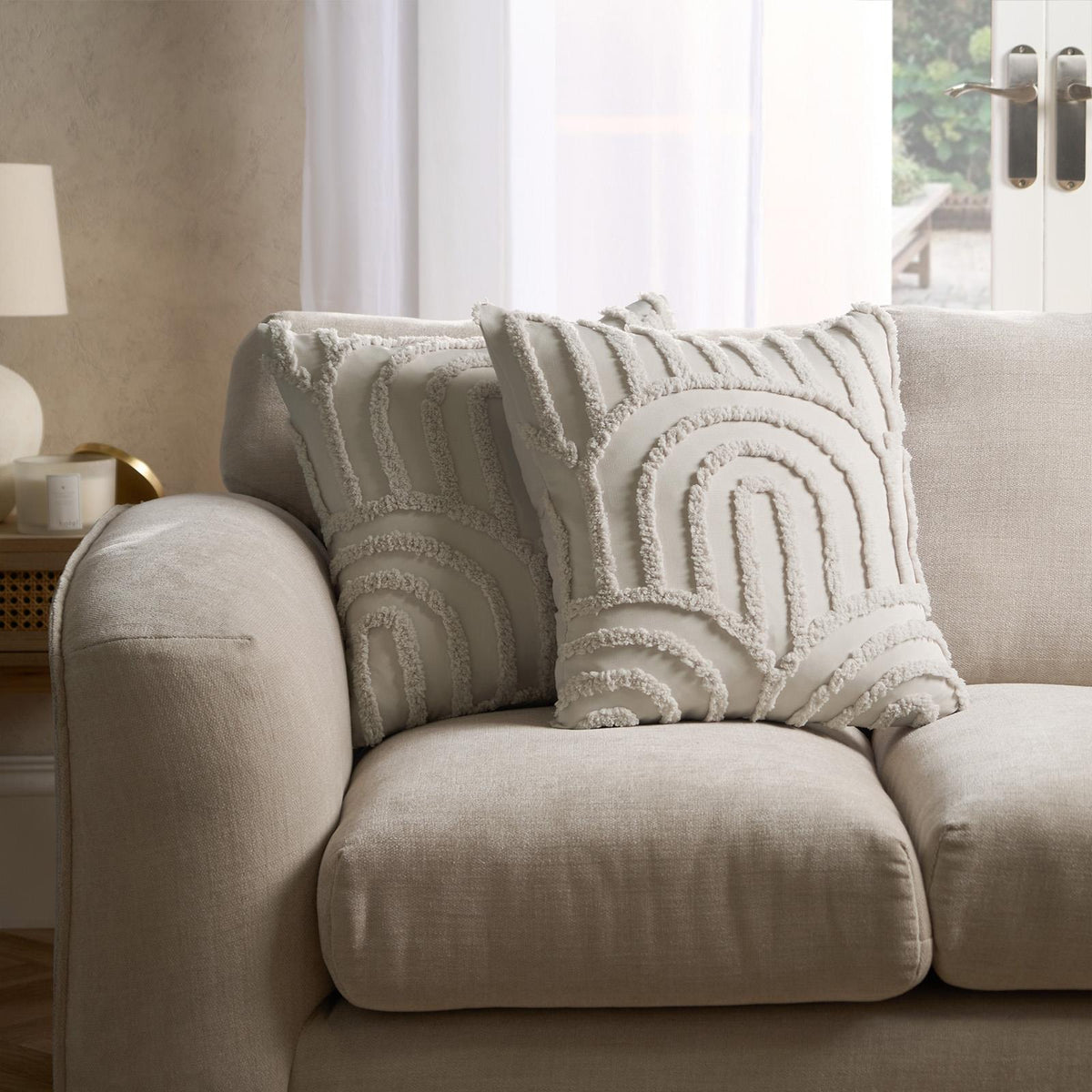 OHS Tufted Cushion Covers 2 Pack Arches Decorative Square Pillowcases