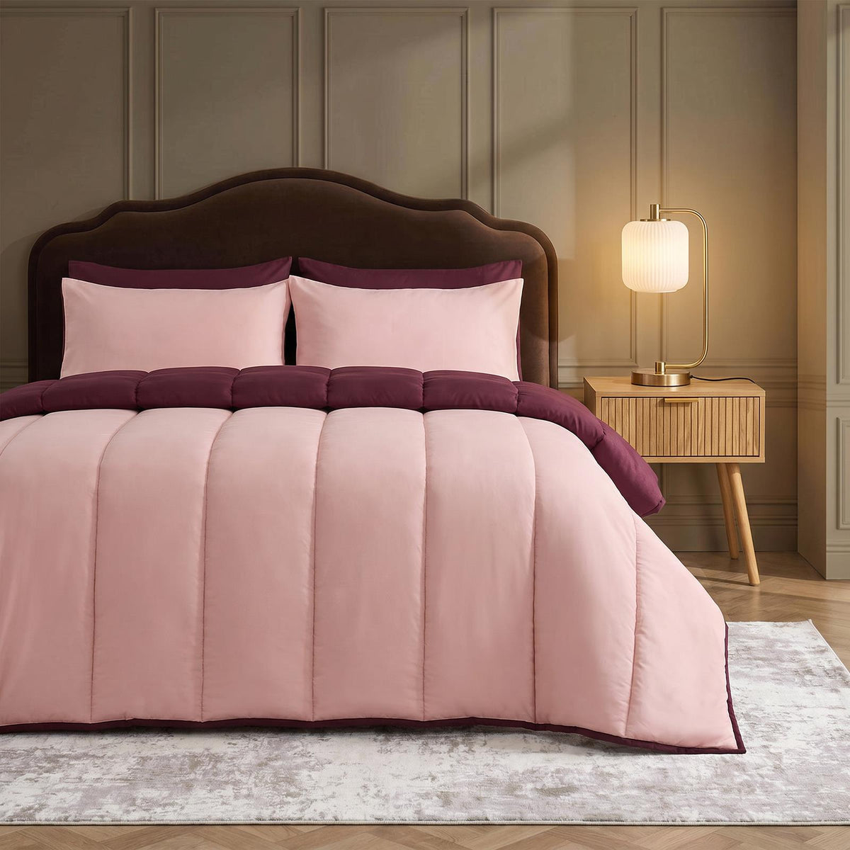 OHS Coverless Duvet & Pillowcase 10.5 Tog Bedding Set Easy Care Reversible