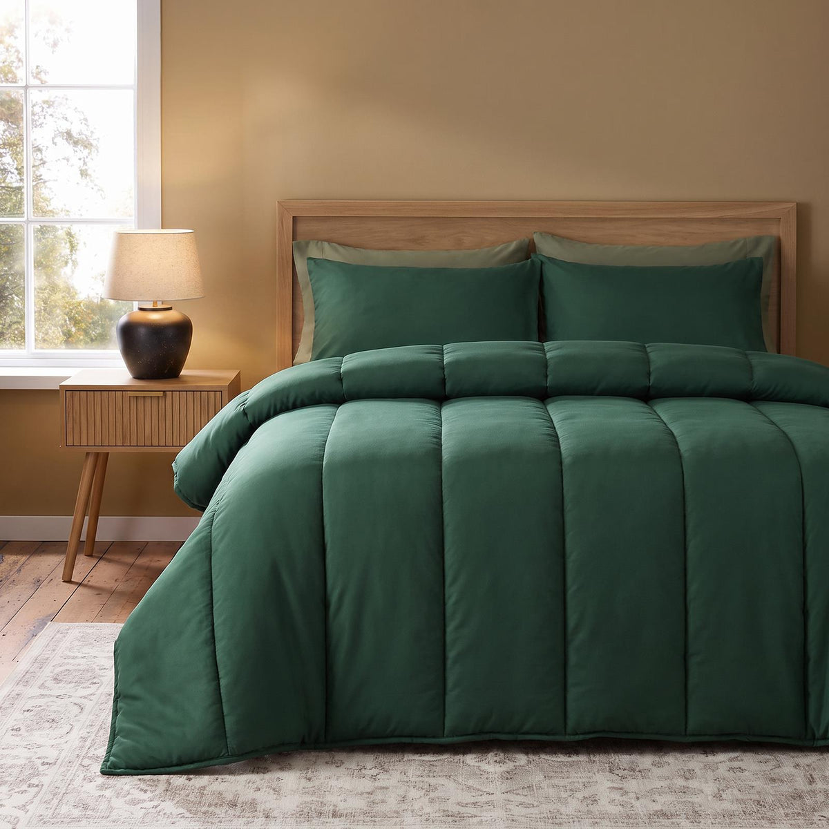 OHS Coverless Duvet & Pillowcase 10.5 Tog Bedding Set Easy Care Reversible