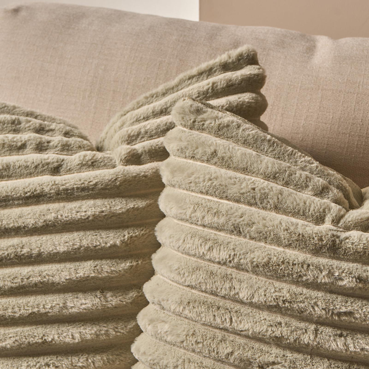 OHS Thick Rib Cushion Covers Faux Fur Soft Fleece Square Pillowcases Home Decor