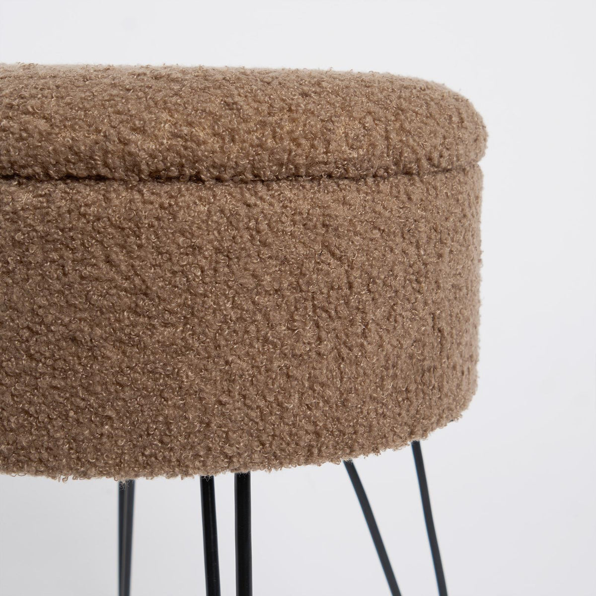 Foot Stool Storage Seat Chair Dressing Table Vanity Pouffe Ottoman Boucle Fleece