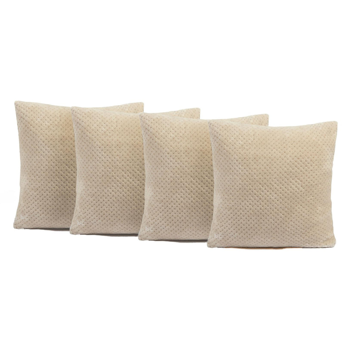 OHS Waffle Fleece Cushion Covers 2/4 Pack Soft Filler Decor