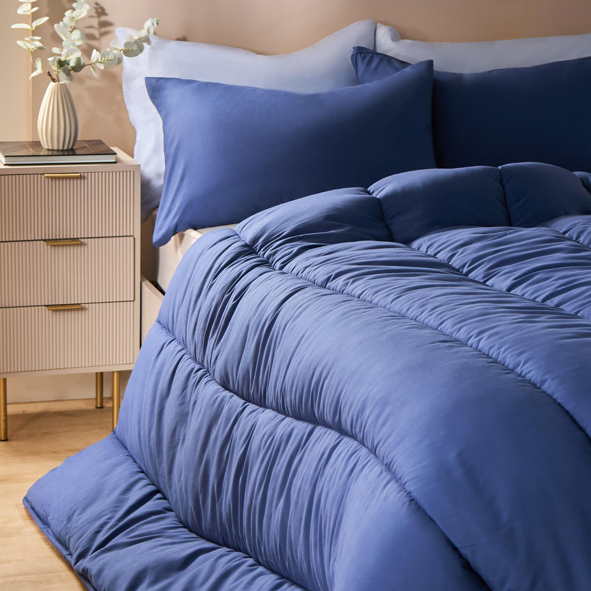 OHS Coverless Duvet & Pillowcase 10.5 Tog Bedding Set Easy Care Reversible