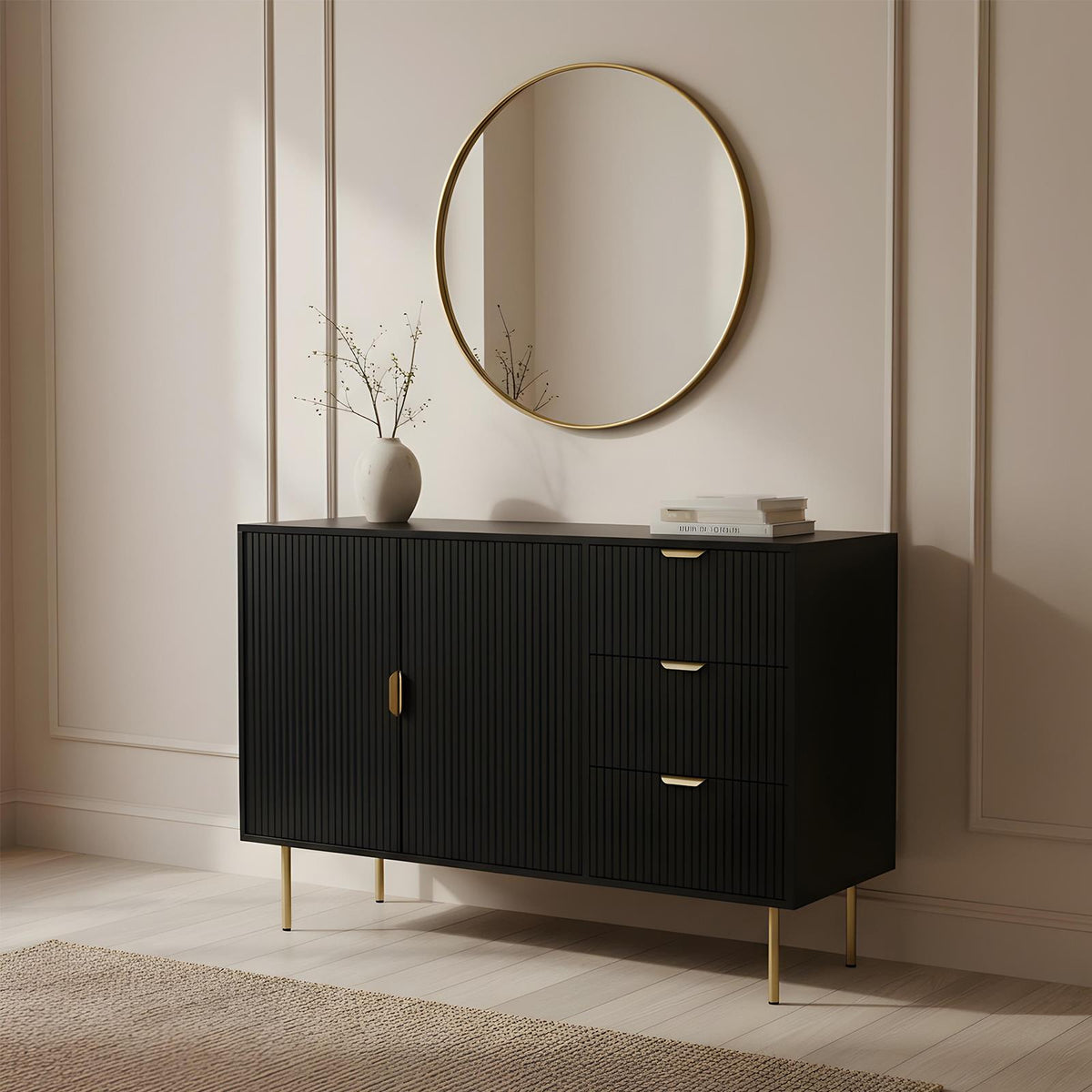OHS Ribbed Drawer Unit Bedside Table 3/4/5/6 Draw Cabinet Nightstand Sideboard