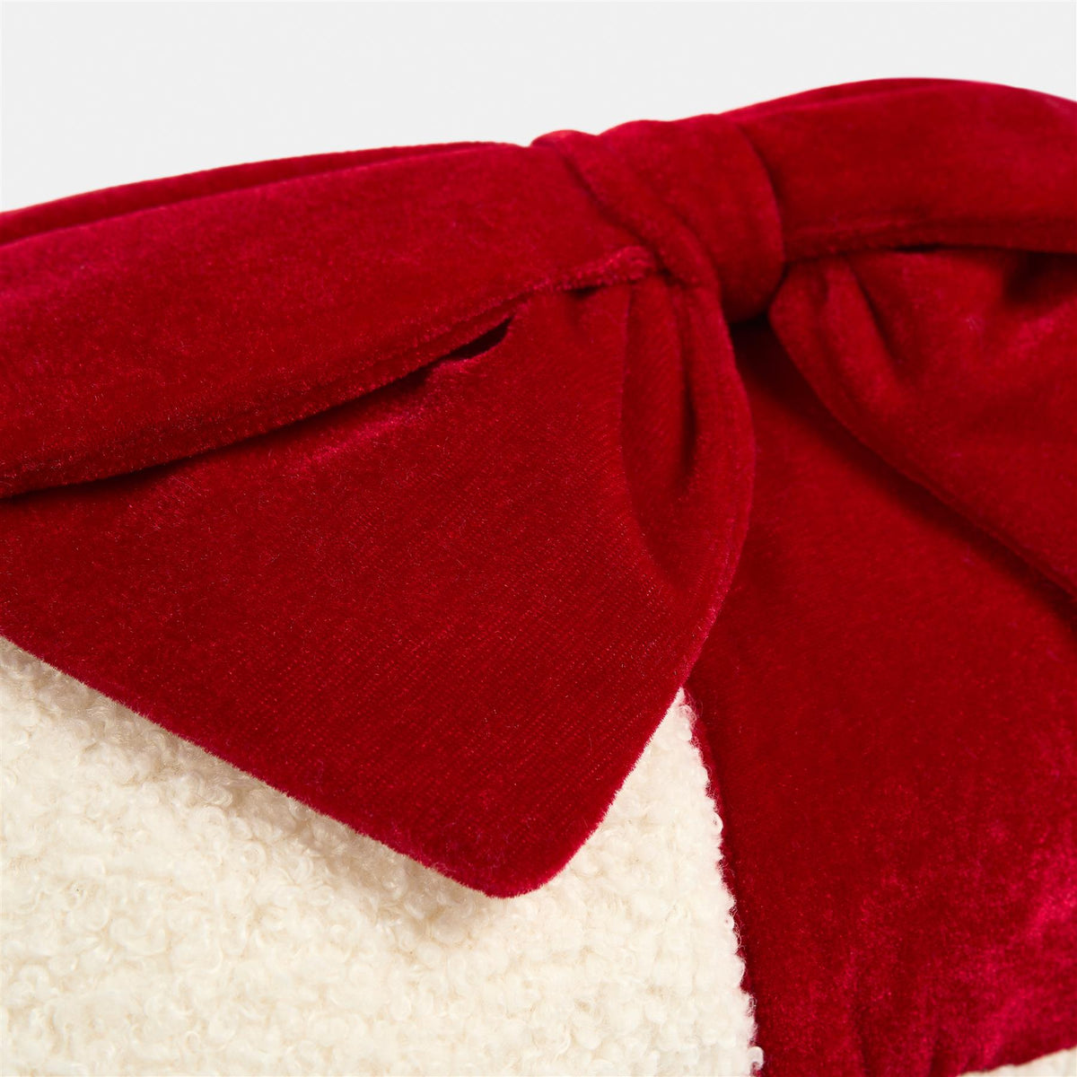 OHS Bow Wrapped Cushion Boucle Gift Decorative Novelty Filled Scatter Pillow
