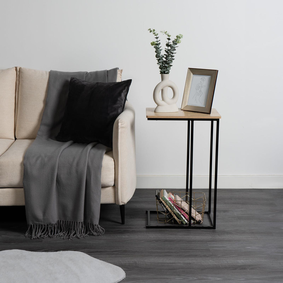 C Shape Table Coffee Laptop Side End Living Room Furniture Bedside Nightstand