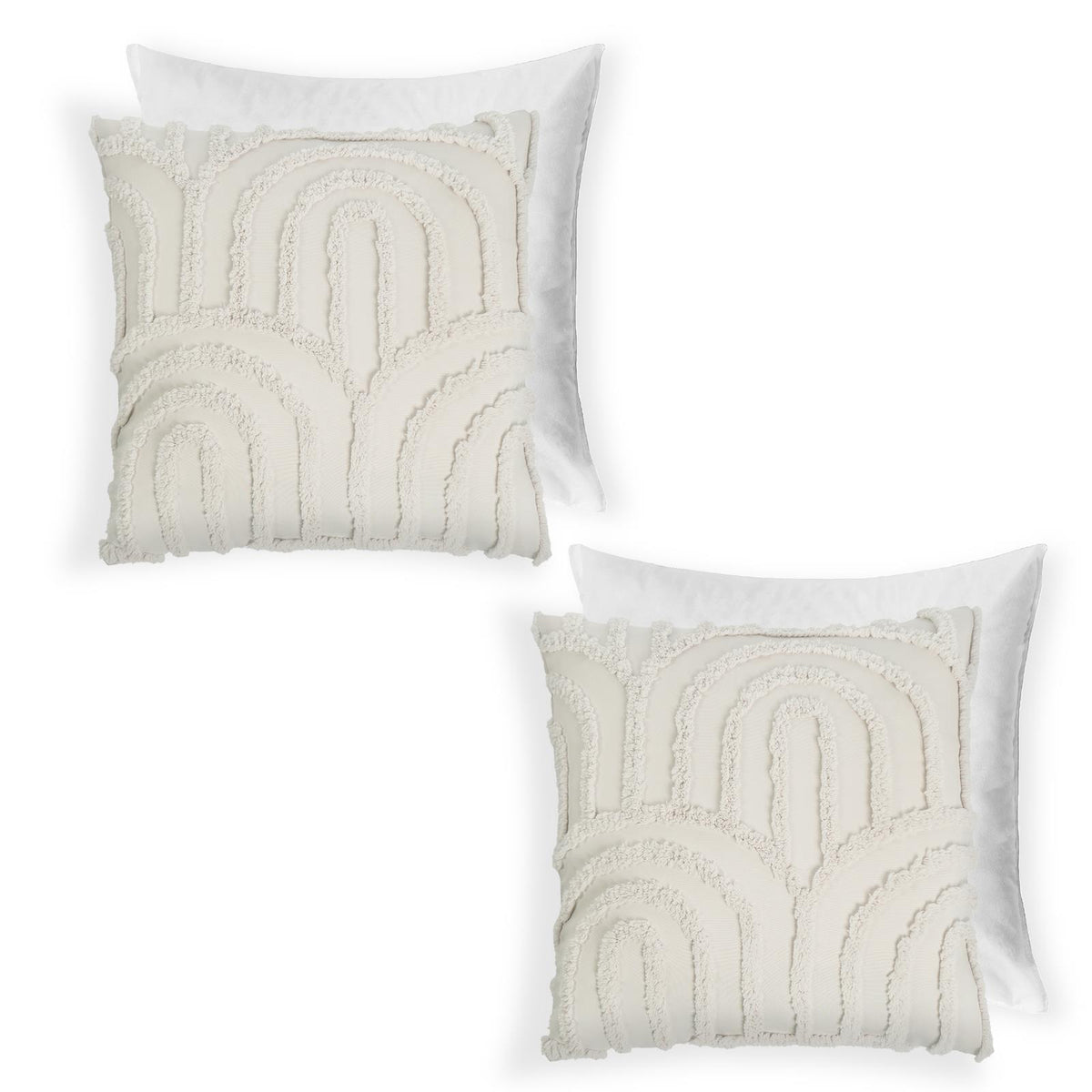 OHS Tufted Cushion Covers 2 Pack Arches Decorative Square Pillowcases