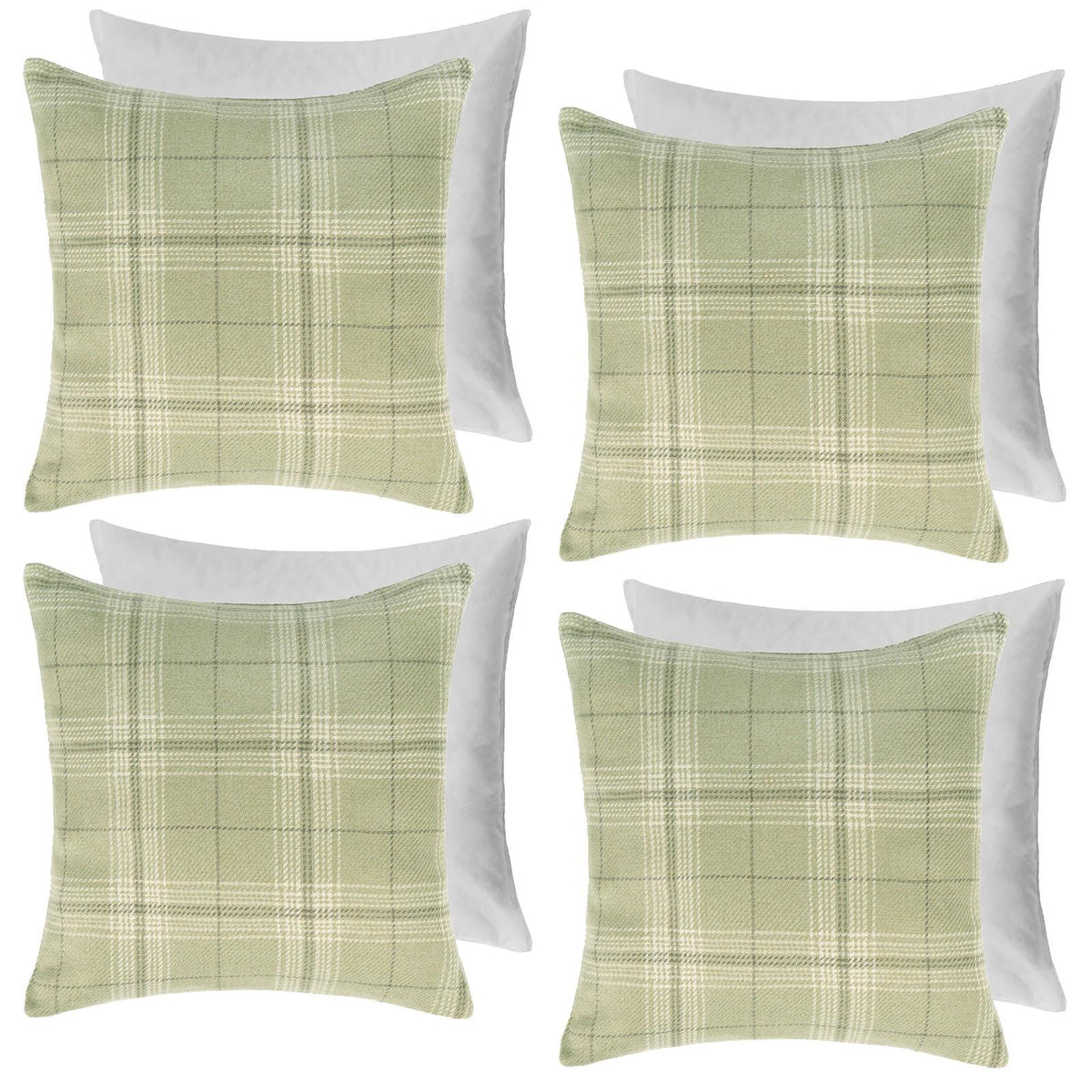 OHS Woven Check Cushion Covers 2 Pack Cases Luxury Home Decor