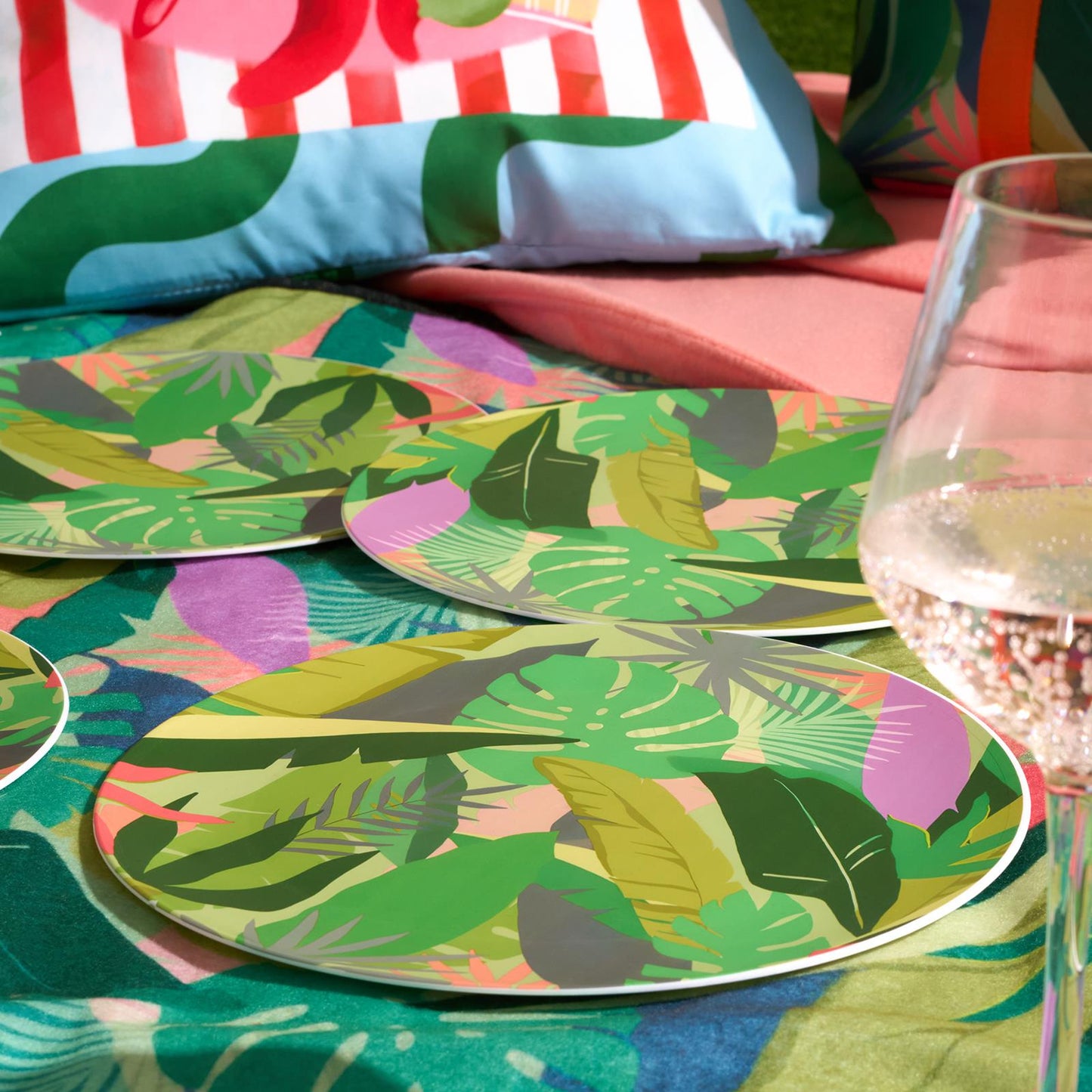OHS Printed Picnicware Wine Cooler OR Picnic Blanket OR Bag Plates Bowls Glasses