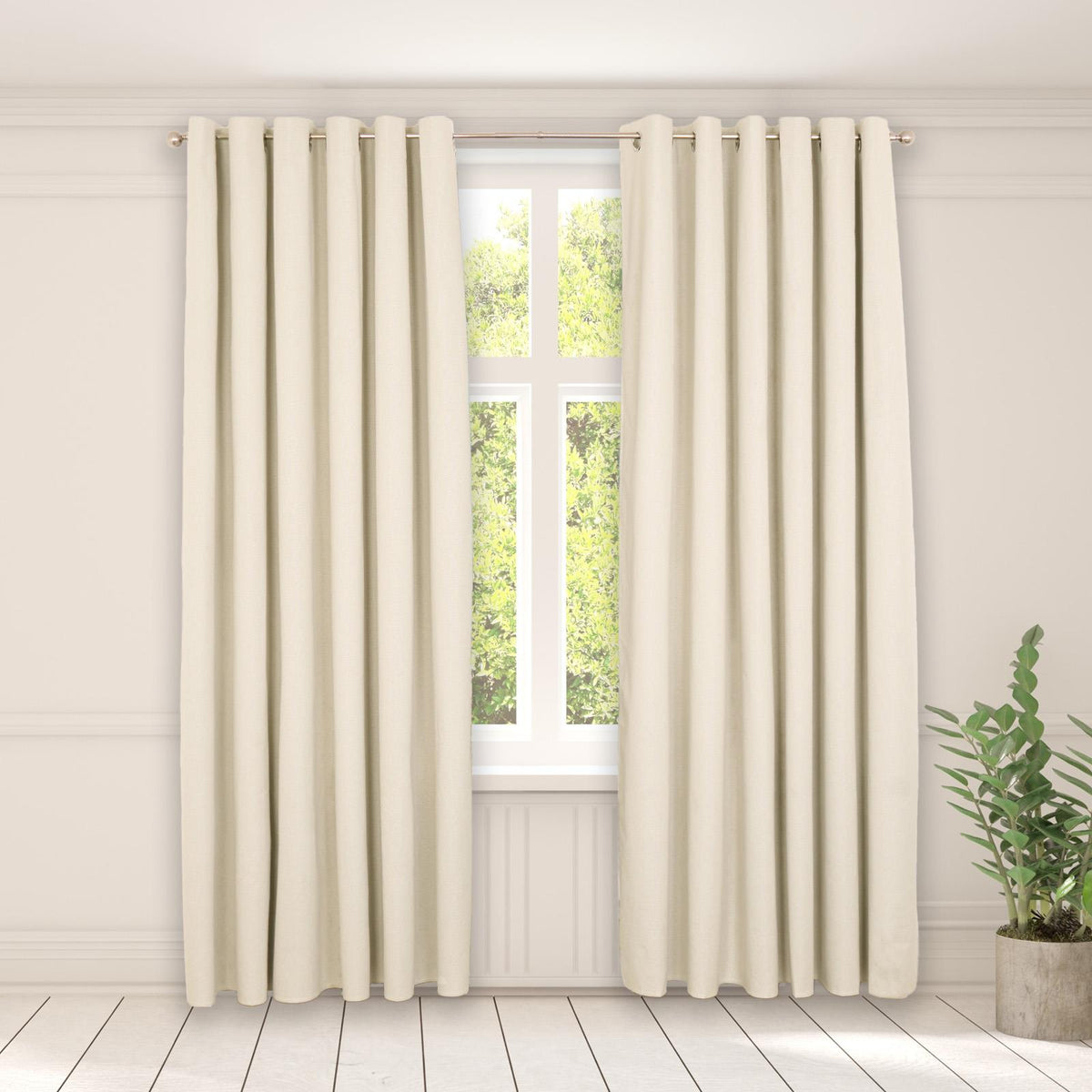 OHS Eyelet Blackout Curtains Woven Ready Made Ring Top Thermal Texture Thick
